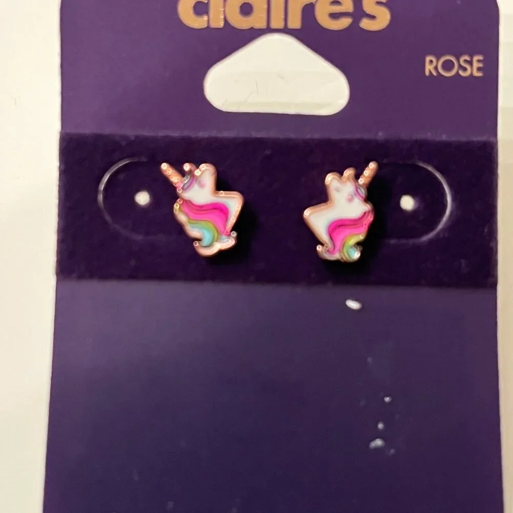 Claire’s & Luxe by Claire’s Stud Earrings‎ Trio Unicorns, Flowers & Turtles! 🦄